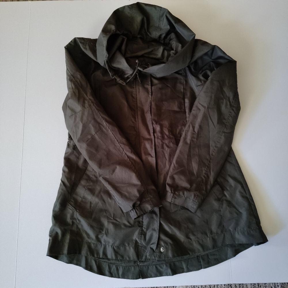 Women's "A New Day" Olive Green Hooded Water Repellent Jacket